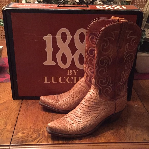 Lucchese Shoes - Lucchese Sand Python 1883 Snip Toe Preloved In Box